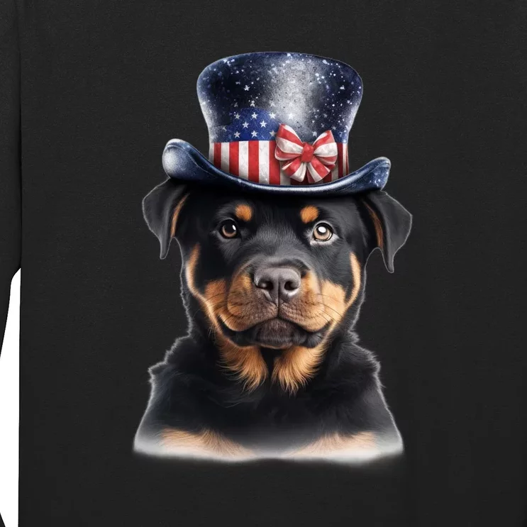 Rottweiler Dog Cute Rottie USA Flag American Dogs Rottweilers Long Sleeve Shirt