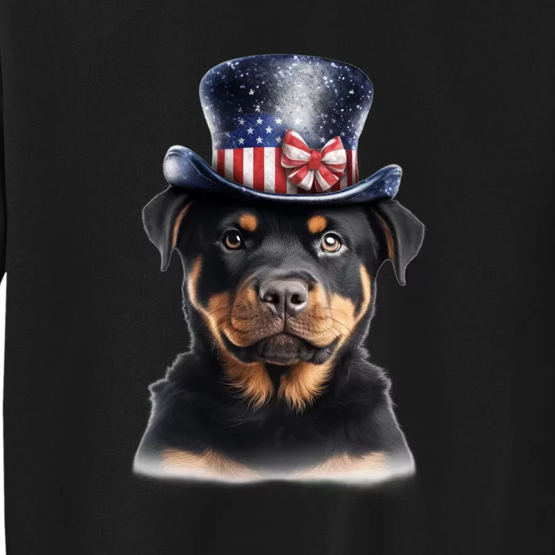 Rottweiler Dog Cute Rottie USA Flag American Dogs Rottweilers Tall Sweatshirt