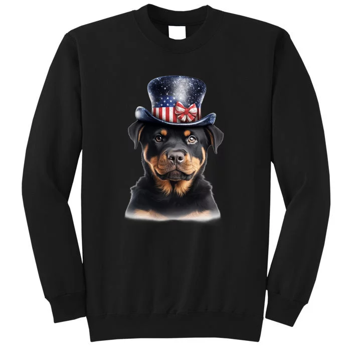 Rottweiler Dog Cute Rottie USA Flag American Dogs Rottweilers Tall Sweatshirt