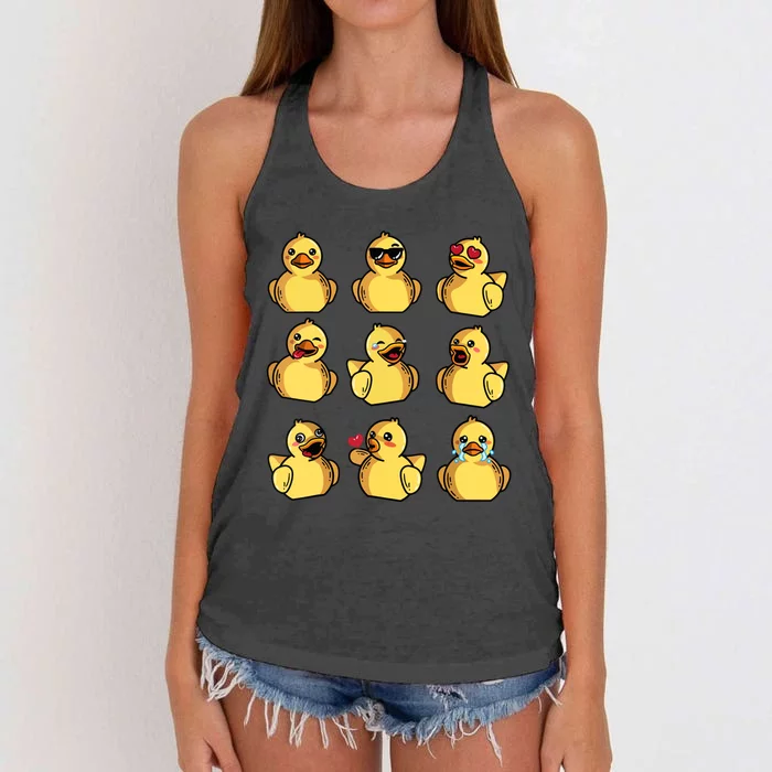 Rubber Ducky Cool Duck Bath Toy Women's Knotted Racerback Tank