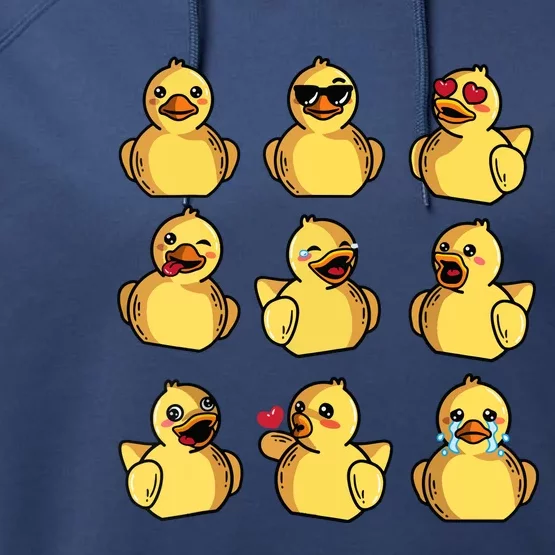 Rubber Ducky Cool Duck Bath Toy Performance Fleece Hoodie