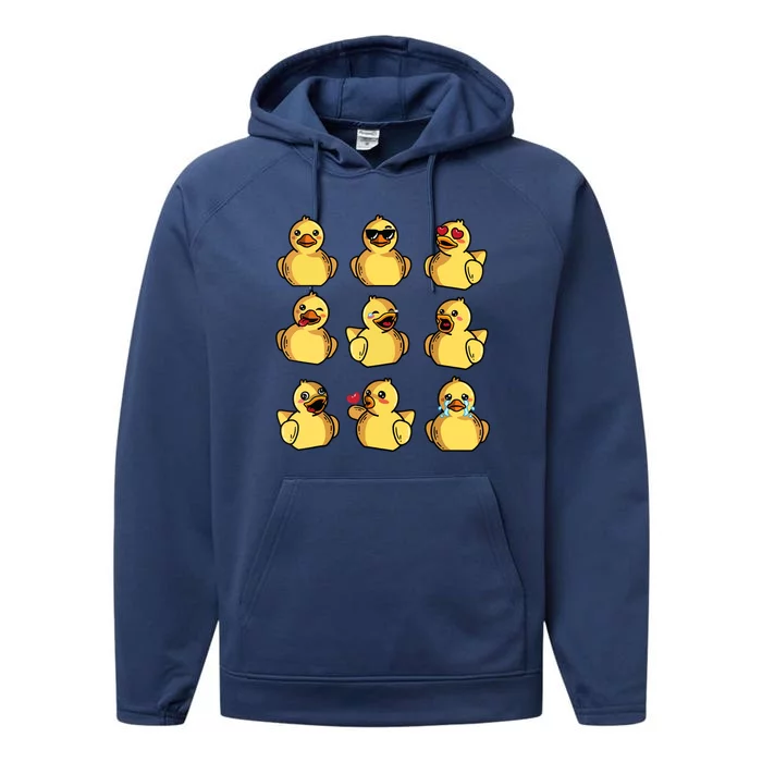 Rubber Ducky Cool Duck Bath Toy Performance Fleece Hoodie