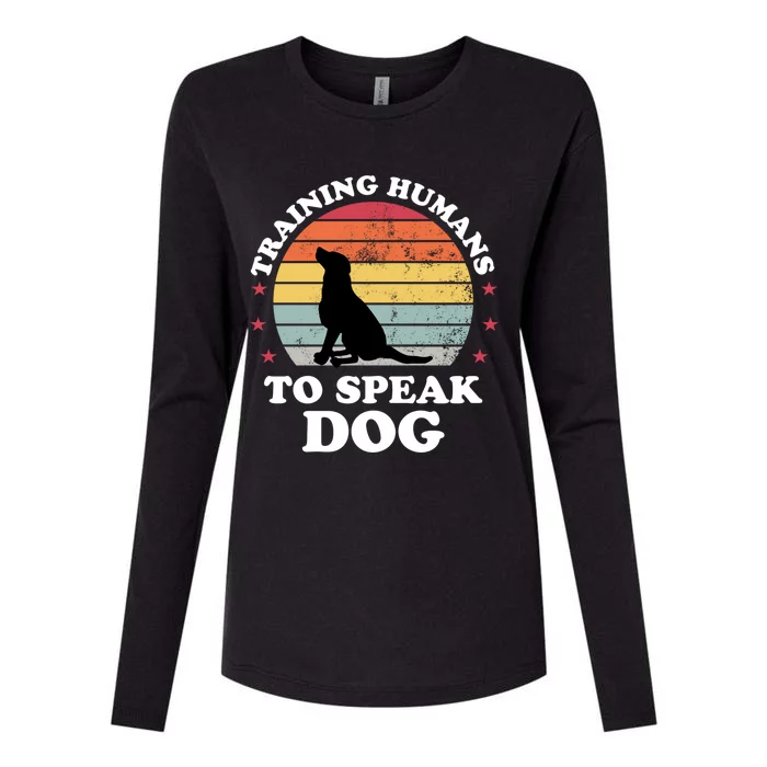 Retro Dog Comds Obedience Training Funny Dog Trainer Gift Womens Cotton Relaxed Long Sleeve T-Shirt