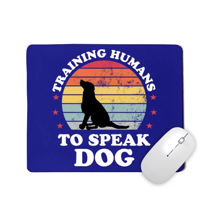 Retro Dog Comds Obedience Training Funny Dog Trainer Gift Mousepad