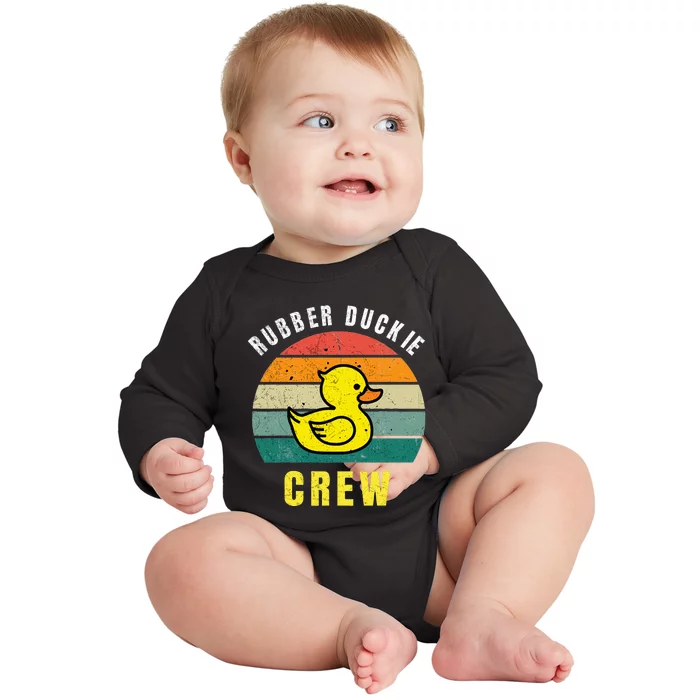 Rubber Duckie Crew Funny Rubber Duck Baby Long Sleeve Bodysuit