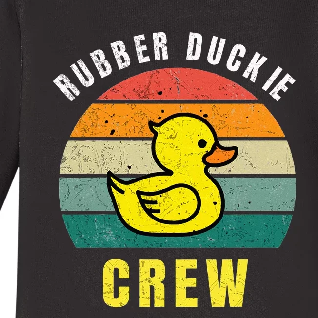 Rubber Duckie Crew Funny Rubber Duck Baby Long Sleeve Bodysuit