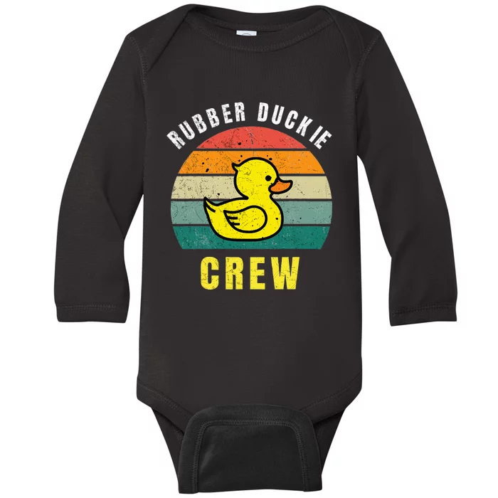 Rubber Duckie Crew Funny Rubber Duck Baby Long Sleeve Bodysuit