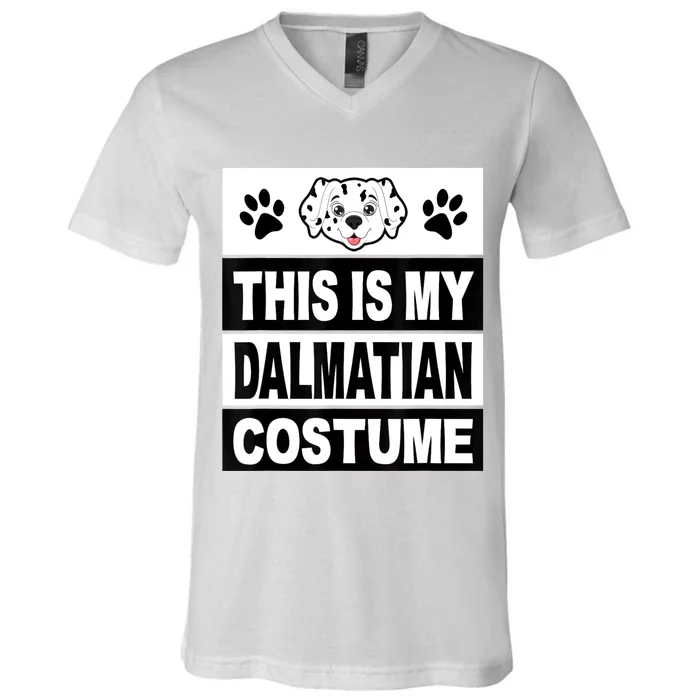 Retro Dalmatian Costume Halloween Easy Lazy Diy V-Neck T-Shirt