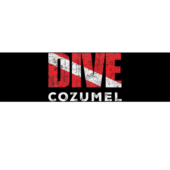 Retro Dive Cozumel Mexico Scuba Diver Vintage Dive Flag Bumper Sticker