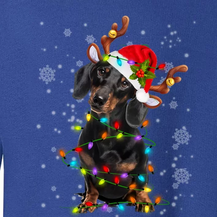 Reindeer Dachshund Christmas Lights Funny Reindeer Dackel Great Gift Toddler Sweatshirt