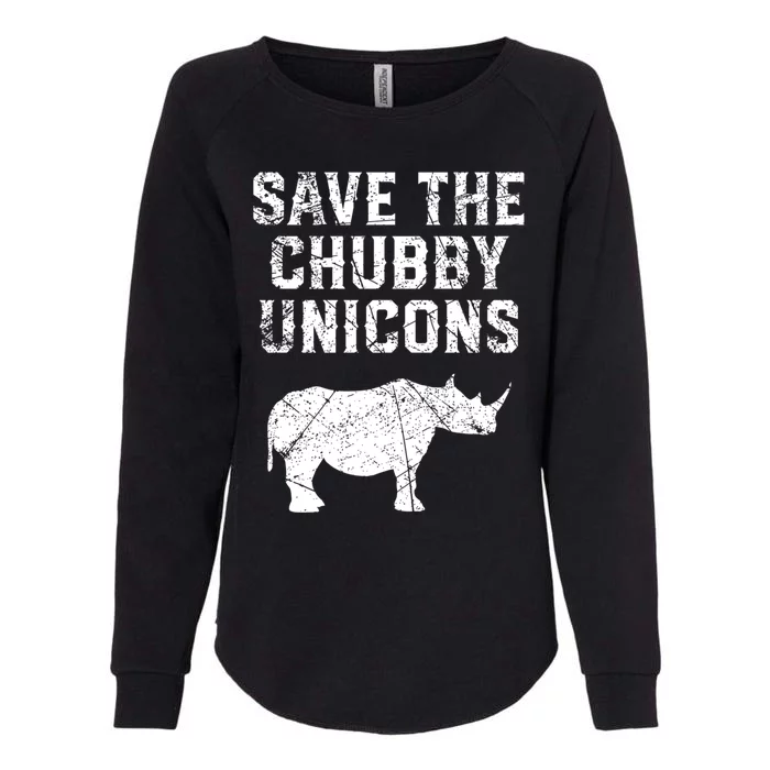 Rhinoceros Design Cool Gift Save The Chubby Unicorns Gift Womens California Wash Sweatshirt