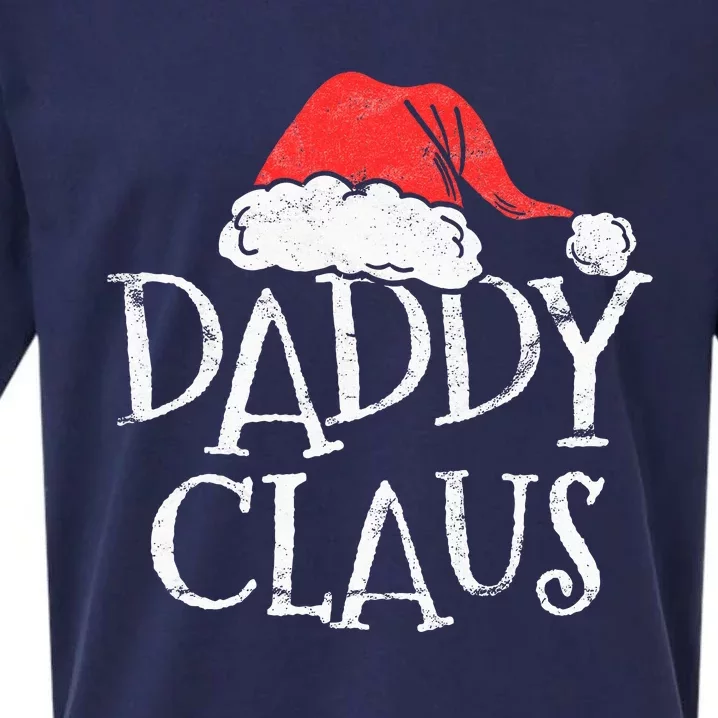 Retro Daddy Claus Gift Funny Christmas Santa Costume Dad Sueded Cloud Jersey T-Shirt