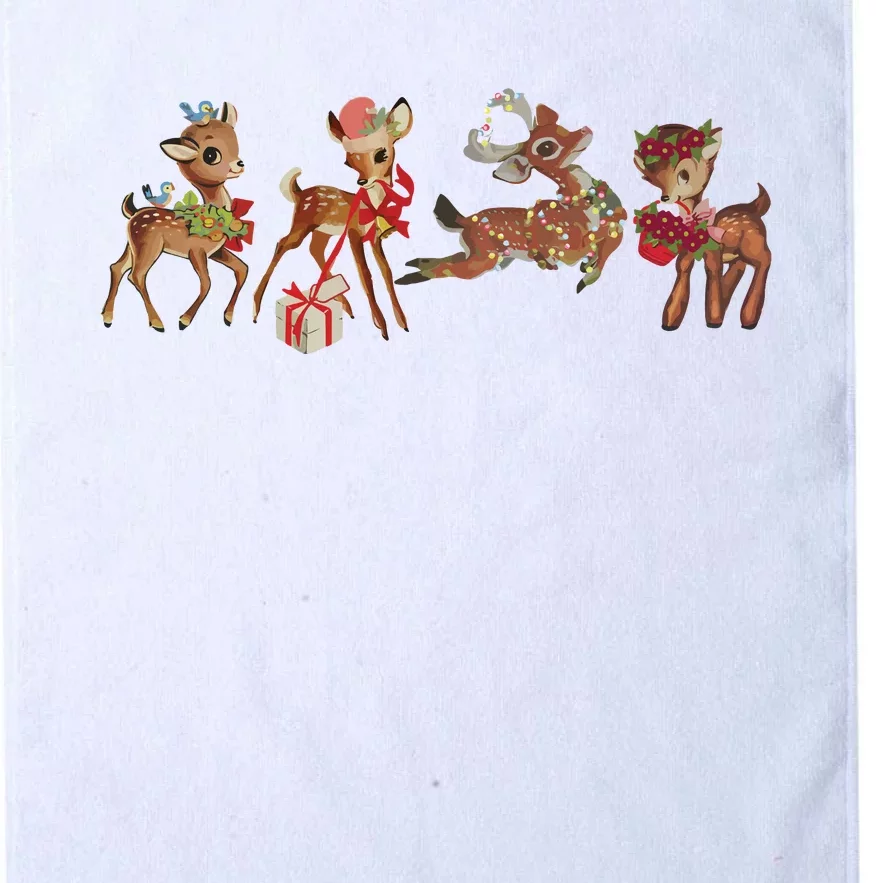 Retro Deer Christmas Baby Deer Xmas Reindeer Lover Platinum Collection Golf Towel