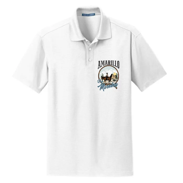 Retro Desert Cowboy Riding Horse Amarillo By Morning Western Dry Zone Grid Performance Polo