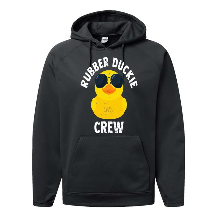 Rubber Duckie Crew Funny Rubber Duck Performance Fleece Hoodie