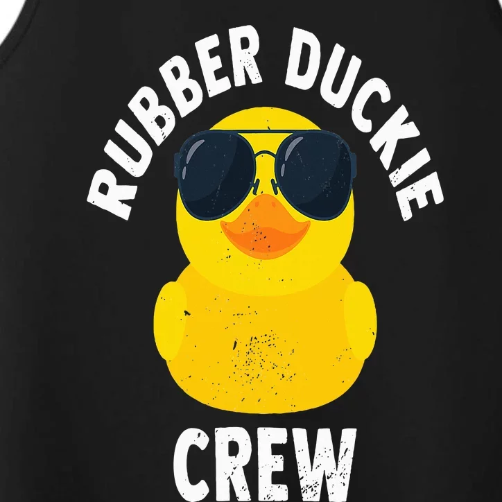 Rubber Duckie Crew Funny Rubber Duck Performance Tank