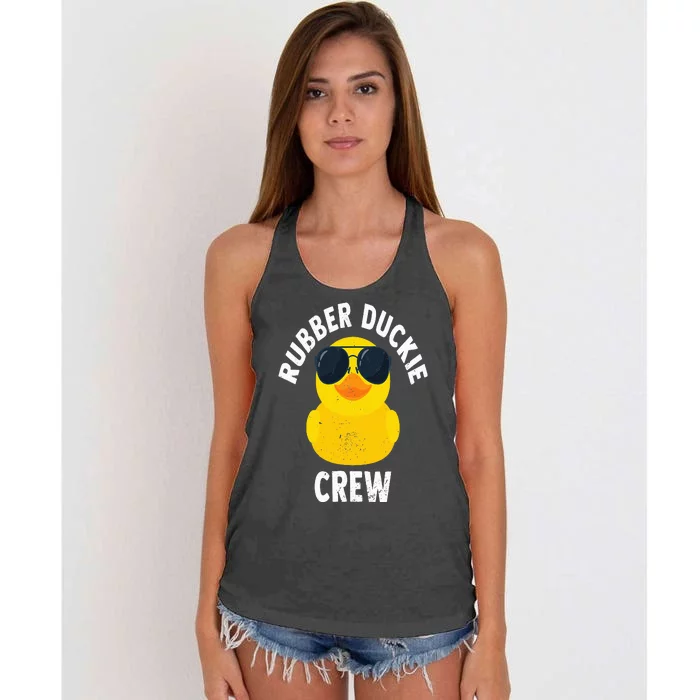 Rubber Duckie Crew Funny Rubber Duck Women's Knotted Racerback Tank