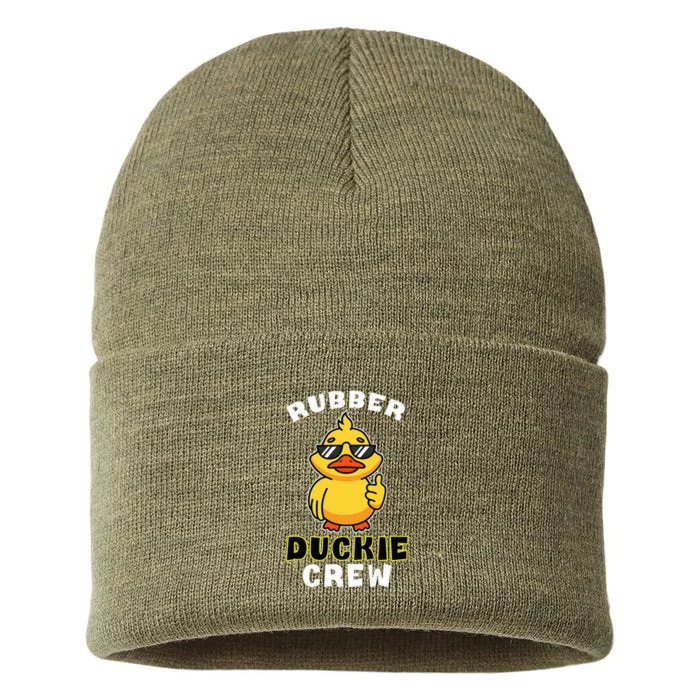 Rubber Duckie Crew Funny Yellow Duck Duckling Toy Cute Sustainable Knit Beanie