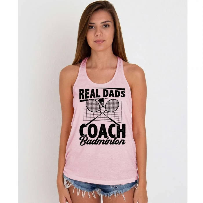 Real Dads Coach Badminton Badminton Player Shuttlecock Sport Gift Women's Knotted Racerback Tank