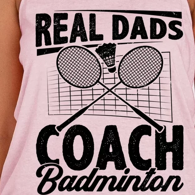 Real Dads Coach Badminton Badminton Player Shuttlecock Sport Gift Women's Knotted Racerback Tank