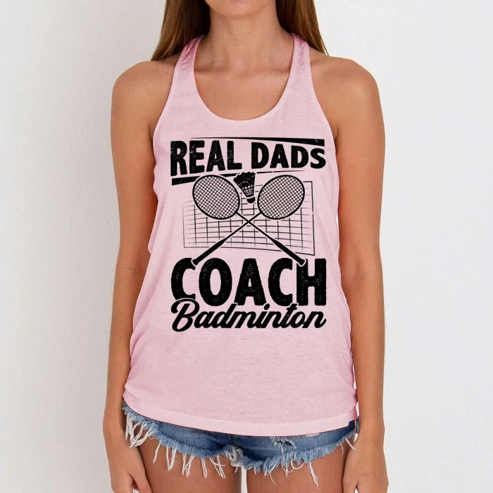 Real Dads Coach Badminton Badminton Player Shuttlecock Sport Gift Women's Knotted Racerback Tank