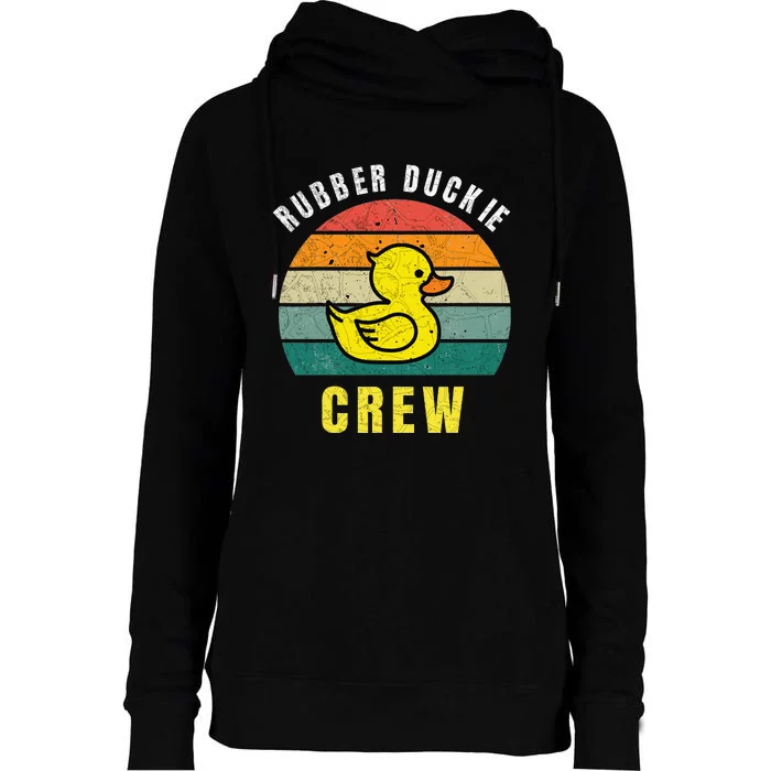 Rubber Duckie Crew Funny Rubber Duck Womens Funnel Neck Pullover Hood