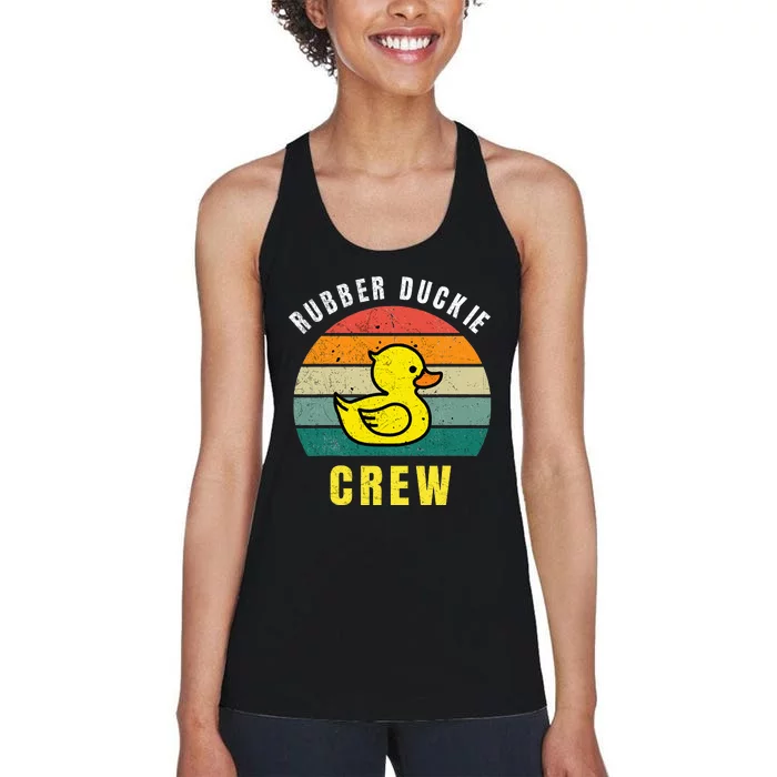 Rubber Duckie Crew Funny Rubber Duck Women's Racerback Tank