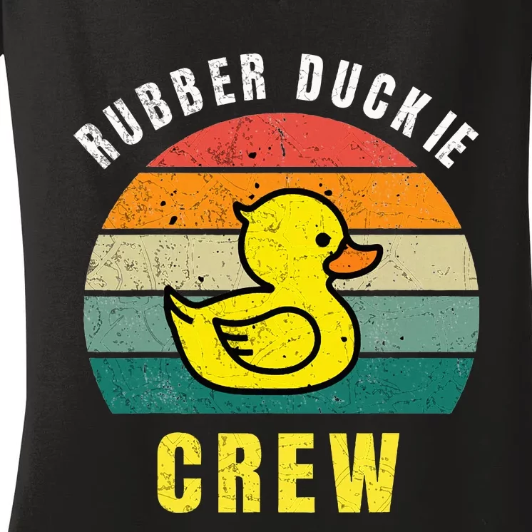 Rubber Duckie Crew Funny Rubber Duck Women's V-Neck T-Shirt