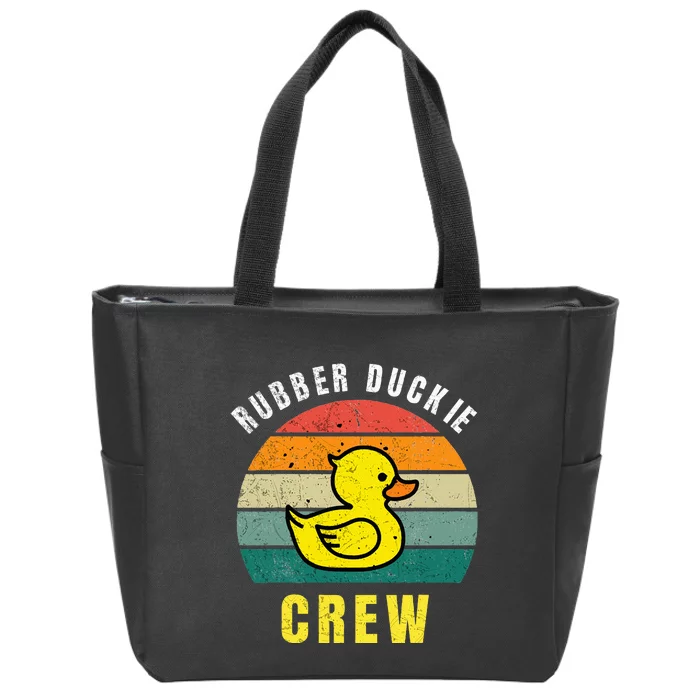 Rubber Duckie Crew Funny Rubber Duck Zip Tote Bag