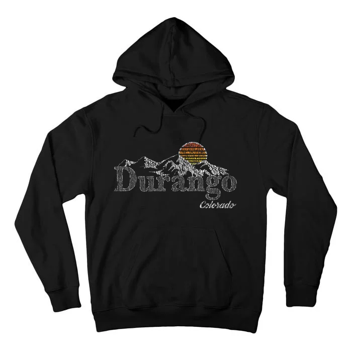 Retro Durango Colorado Mountain Tall Hoodie