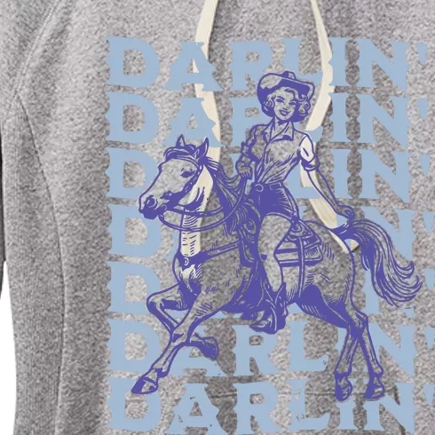 Retro Darlin Cowgirl Western Aesthetic Women's Fleece Hoodie