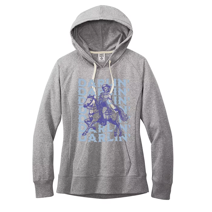 Retro Darlin Cowgirl Western Aesthetic Women's Fleece Hoodie