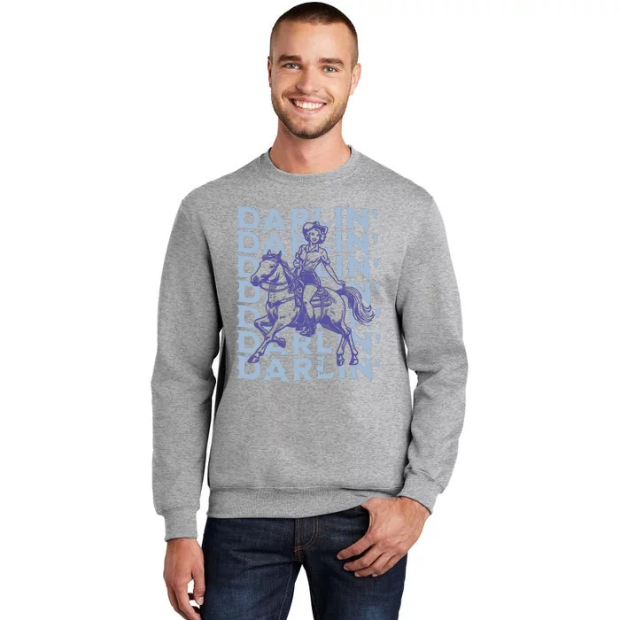 Retro Darlin Cowgirl Western Aesthetic Tall Sweatshirt