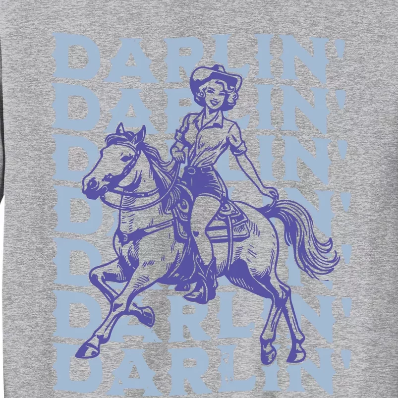 Retro Darlin Cowgirl Western Aesthetic Tall Sweatshirt