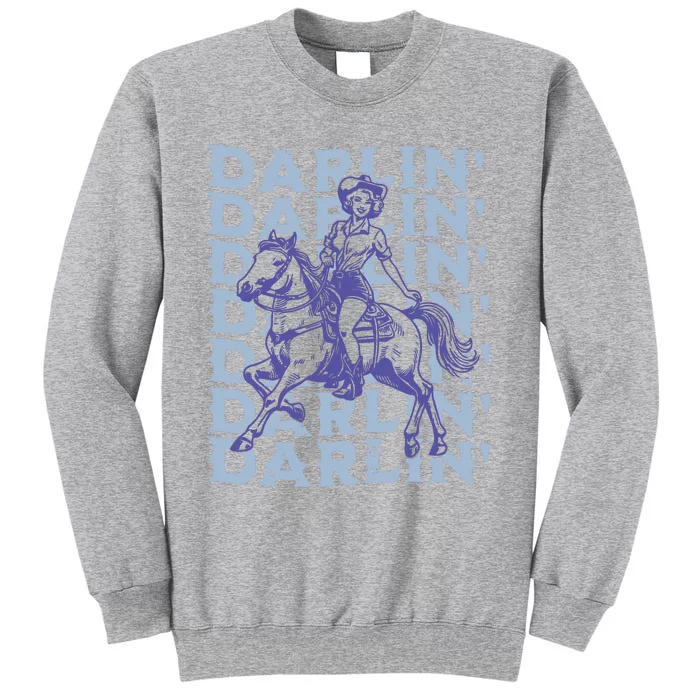 Retro Darlin Cowgirl Western Aesthetic Tall Sweatshirt