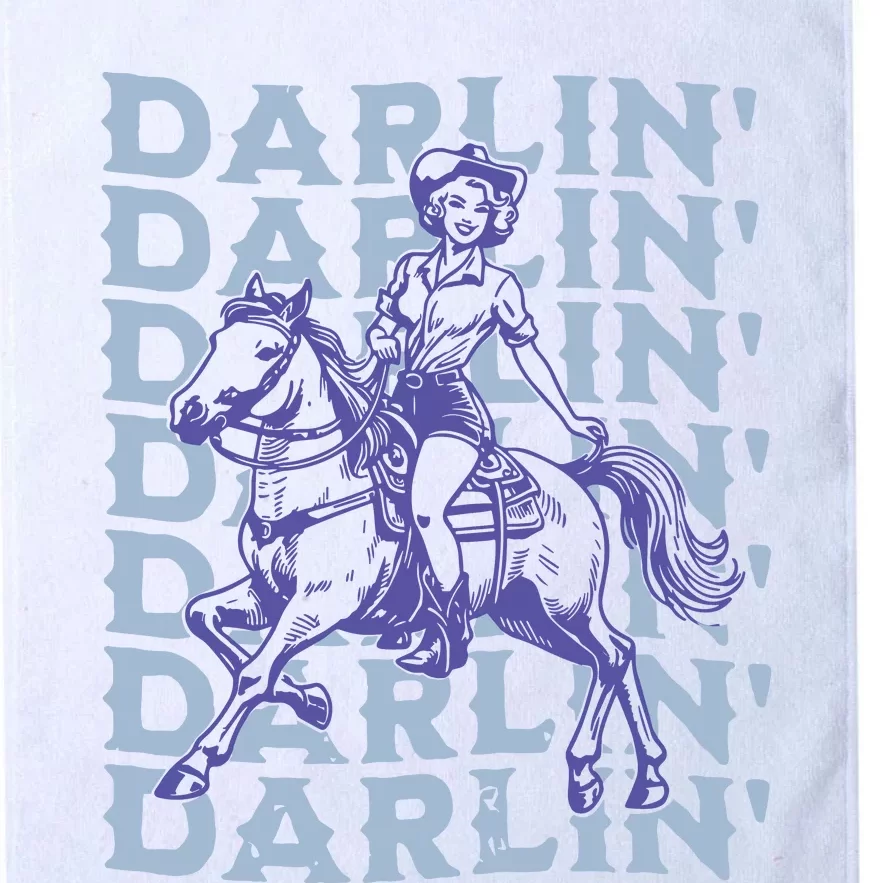 Retro Darlin Cowgirl Western Aesthetic Platinum Collection Golf Towel