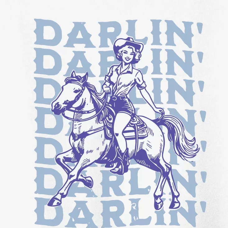 Retro Darlin Cowgirl Western Aesthetic Toddler T-Shirt