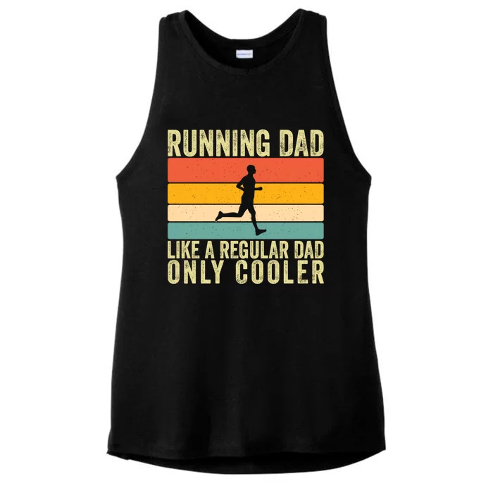 Running Dad Design For Father Day Marathon Runner Gift Ladies Tri-Blend Wicking Tank