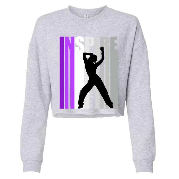 Retro Dance Dances Inspire Inspiring Teen Moves Cool Gift Cropped Pullover Crew