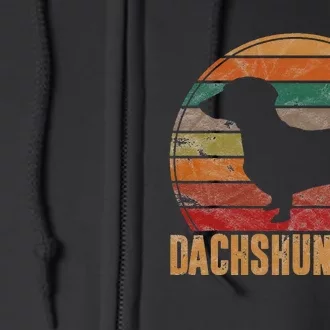 Retro Dachshund Dad Gift Doxie Daddy Dog Owner Pet Father Full Zip Hoodie