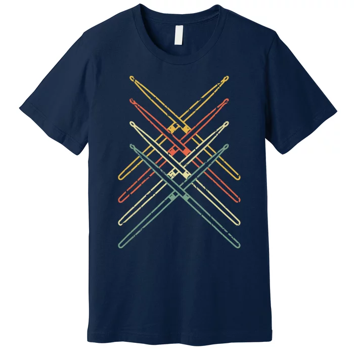 Retro Drumsticks Drummer Gifts Drums Premium T-Shirt