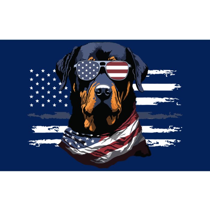 Rottweiler Dog Dad Dog Mom USA Flag 4th Of July Bumper Sticker