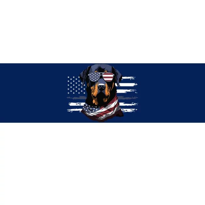 Rottweiler Dog Dad Dog Mom USA Flag 4th Of July Bumper Sticker