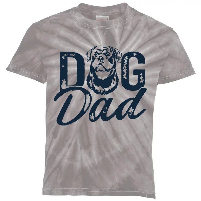 Rottweiler Dog Dad Rottie Kids Tie-Dye T-Shirt