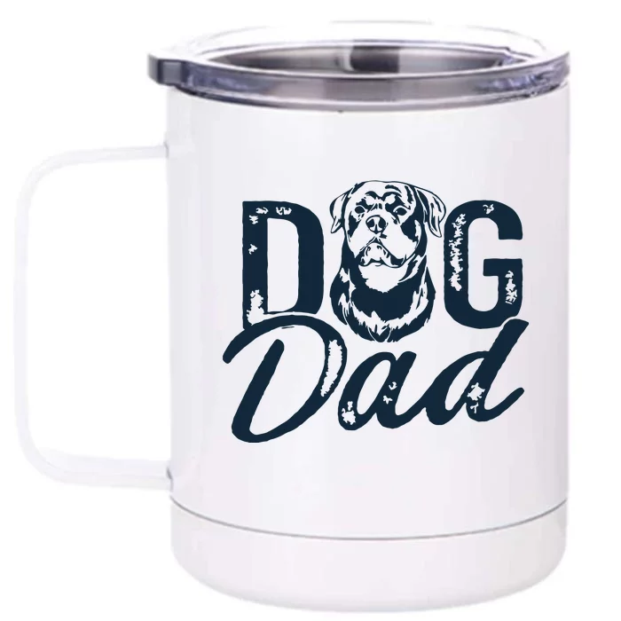 Rottweiler Dog Dad Rottie Front & Back 12oz Stainless Steel Tumbler Cup