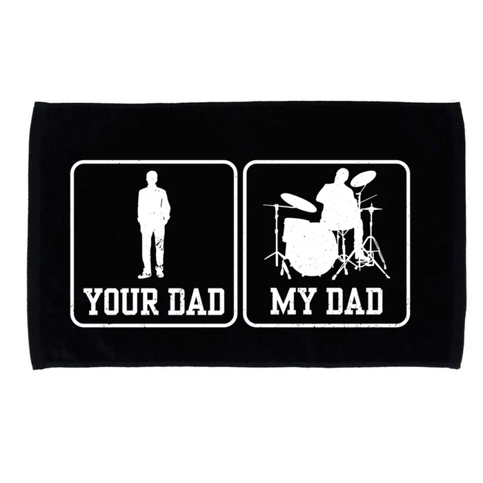 Rock Drummer Dad My Rockband Rockstar Daddy Gift Microfiber Hand Towel