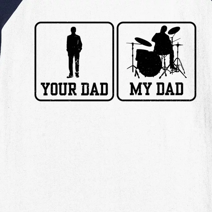 Rock Drummer Dad My Rockband Rockstar Daddy Gift Baseball Sleeve Shirt