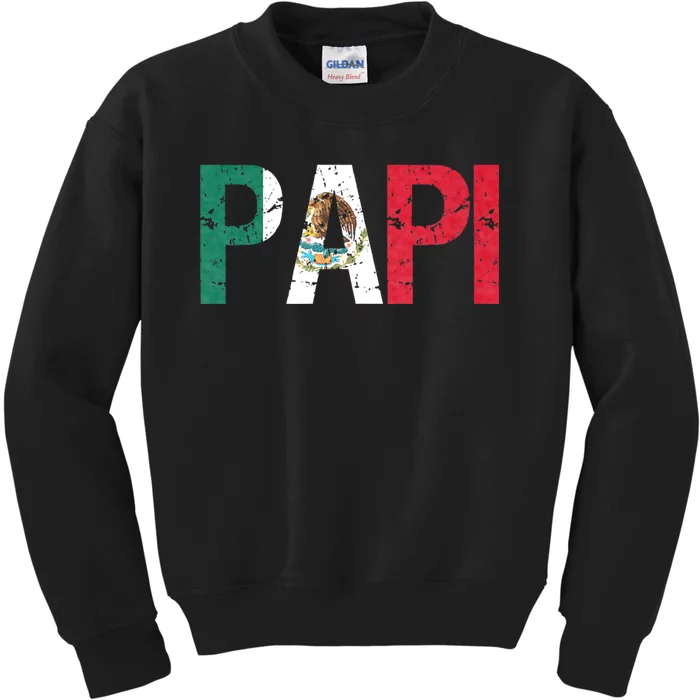 Regalos Del Dia Del Padre Papi Mexican Flag Kids Sweatshirt