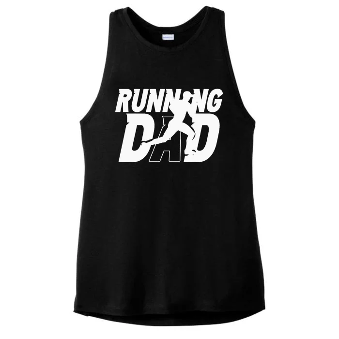 Running Dad Daddy Father Jogging Papa Father's Day Ladies Tri-Blend Wicking Tank