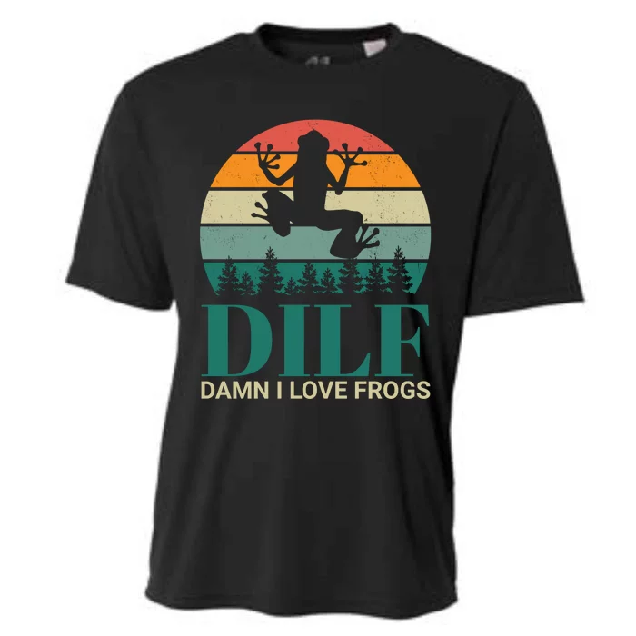 Retro Dilf Damn I Love Frogs Cooling Performance Crew T-Shirt